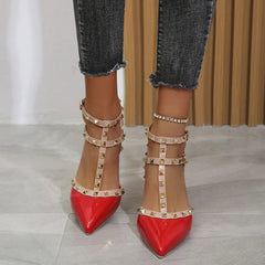 Rivets Thick Fine Pointed Nightclub High-Heeled High Heel