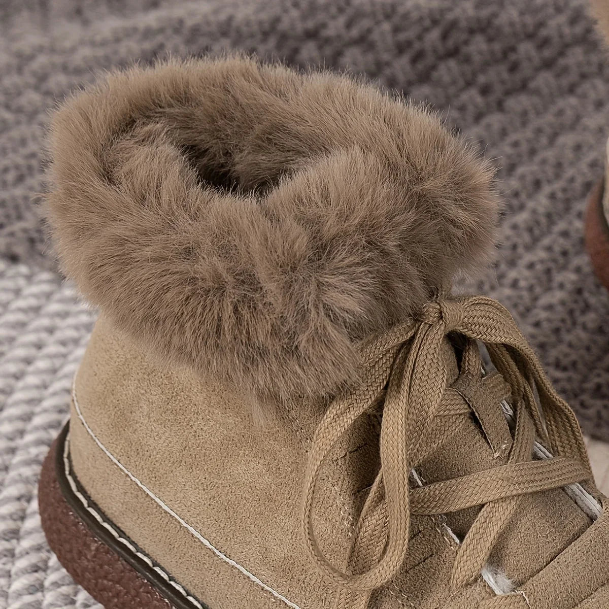 Solid Color Short Plush Lined Comfortable Warm Snow Boot