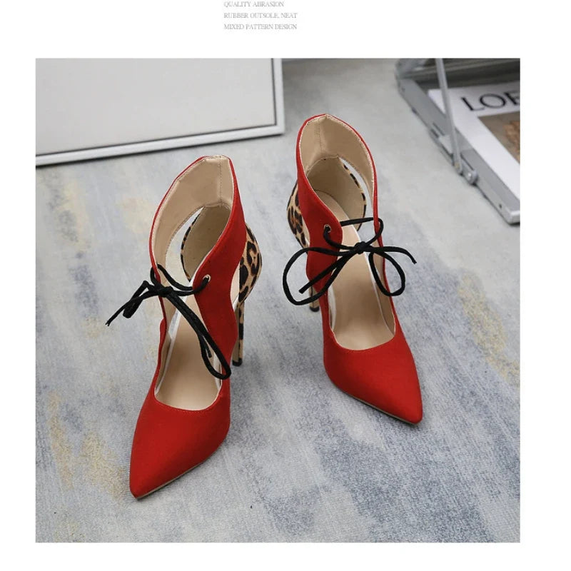 New Super High Heel Pointed Lace-up High Heel