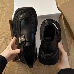 Height Increasing Black Moccasins Designer Casual Zapatos Mujer Loafers