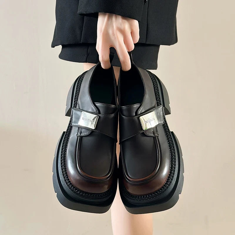 Height Increasing Black Moccasins Designer Casual Zapatos Mujer Loafers