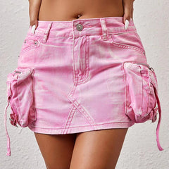 Enticing 3D Pockets Mini Skirts