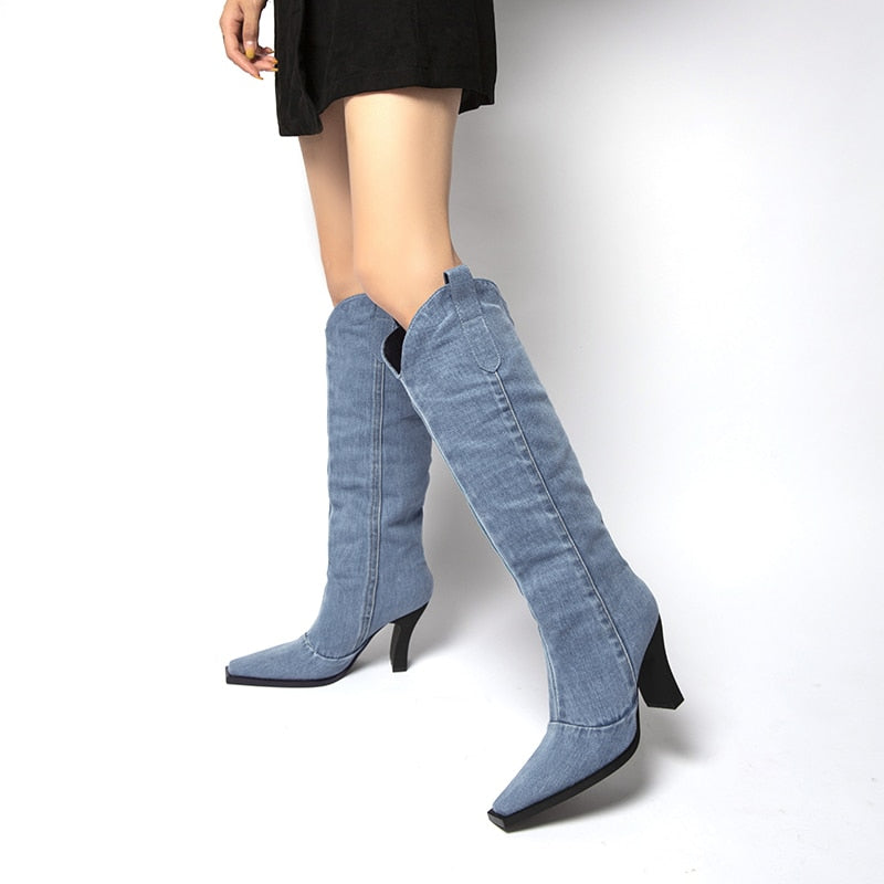 Oklahoma Denim High Boots