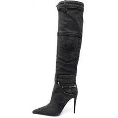 Luxe Denim High Heels