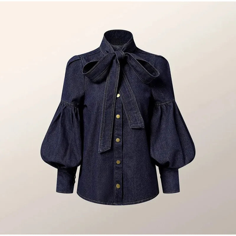 Fashionista Denim Bow Shirt