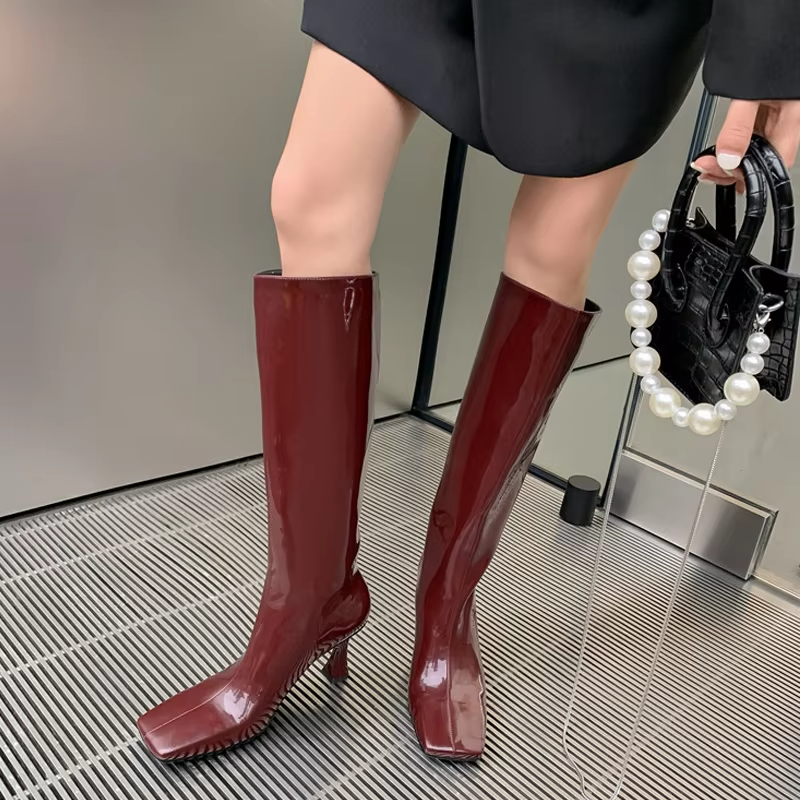 Bordeaux Beauty Glossy Boots