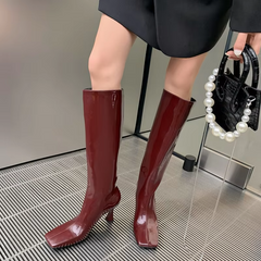 Bordeaux Beauty Glossy Boots