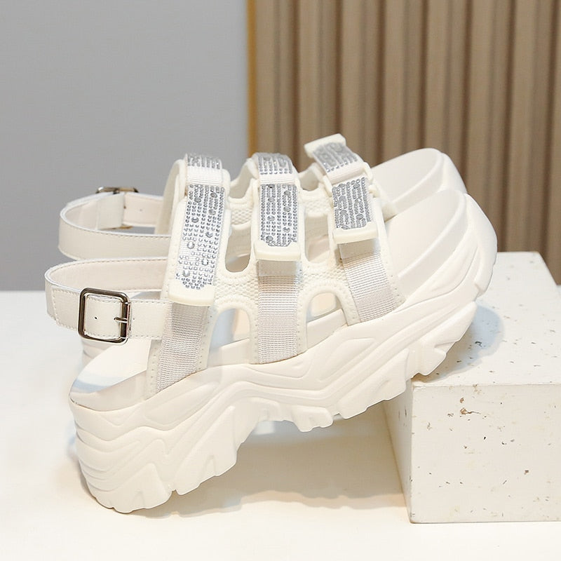 Blinky Crystal Platform Sandals