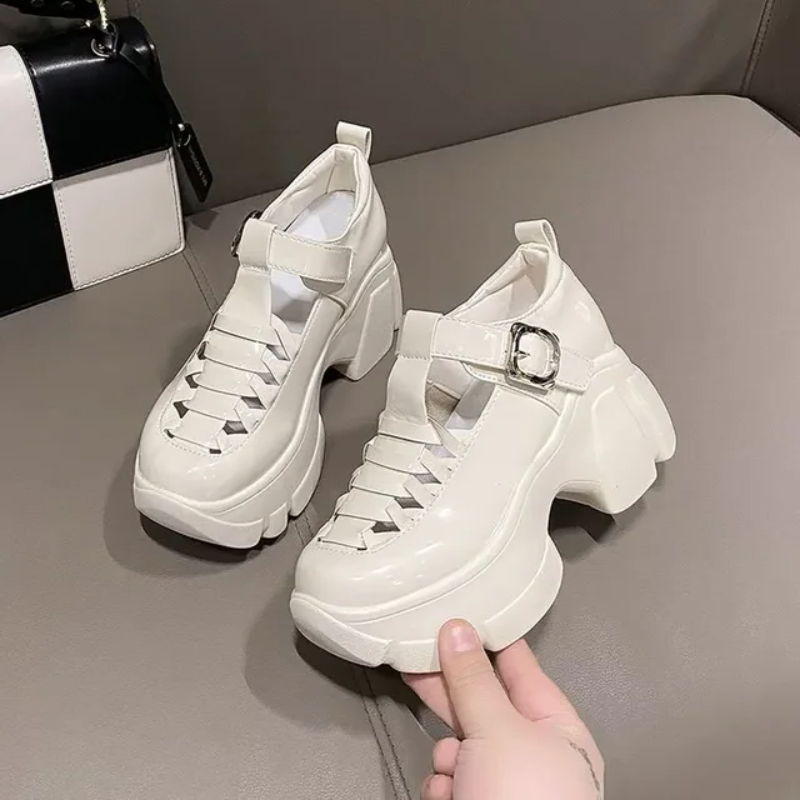HueHaven Rhinestone Chunky Sandals