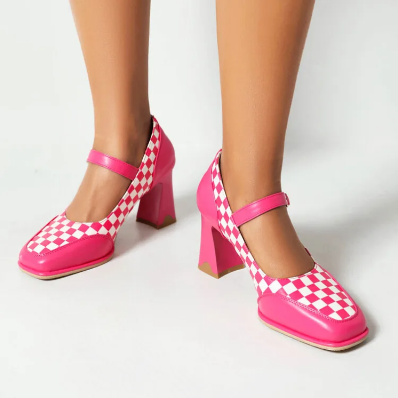 Corsa Checkered Square Heels