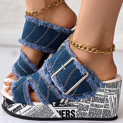 Marseille Denim Top Slippers