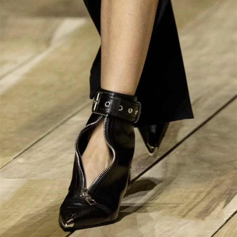 Manilla Zipper Heels