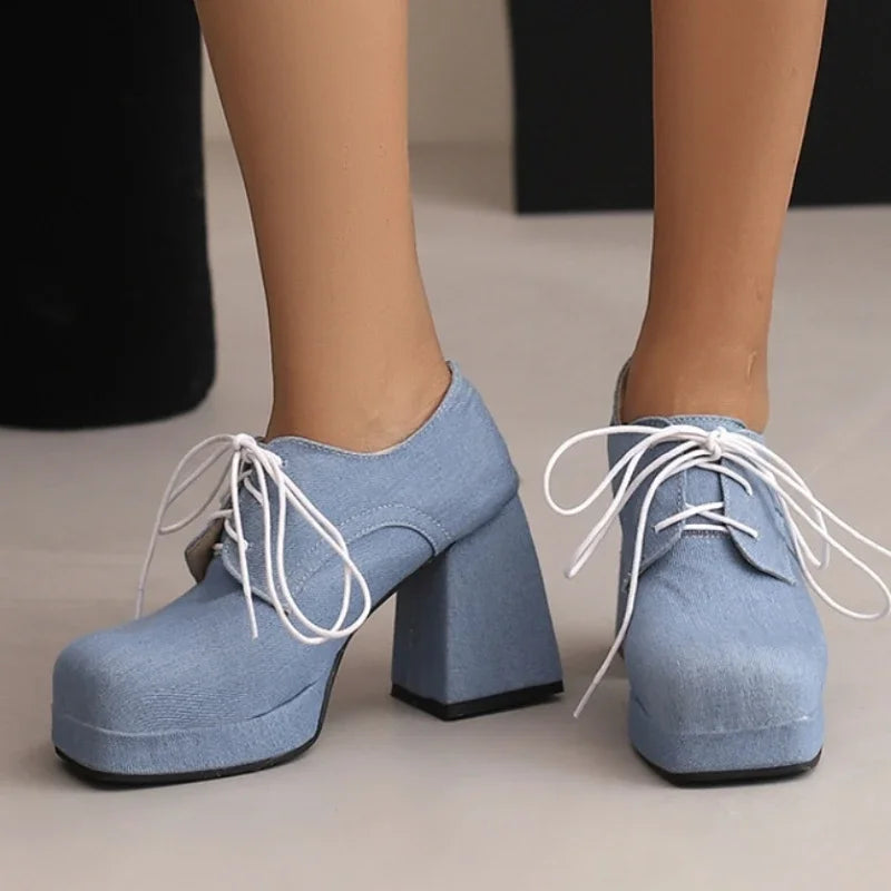 Simone Denim Heels