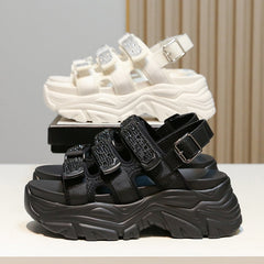 Blinky Crystal Platform Sandals