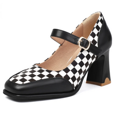 Corsa Checkered Square Heels
