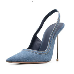 PointePivot Denim Heels