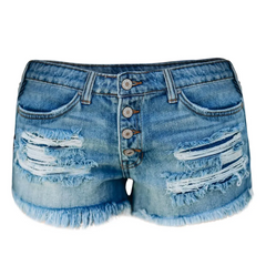 Retro Ripped Denim Shorts