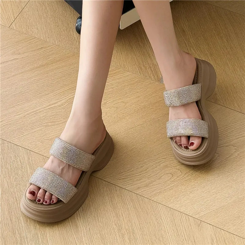 Serena Glit Platform Slippers