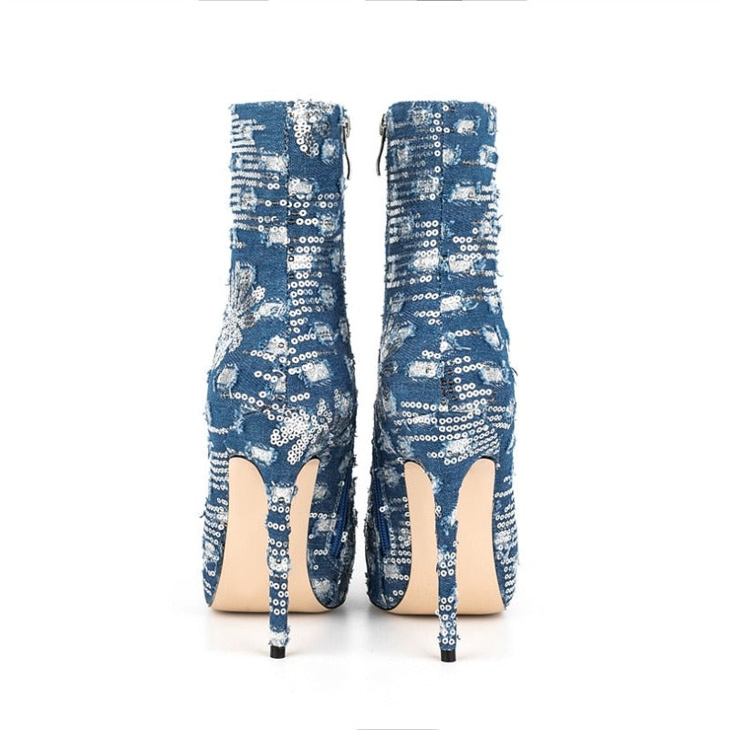 Luna Denim High Heels