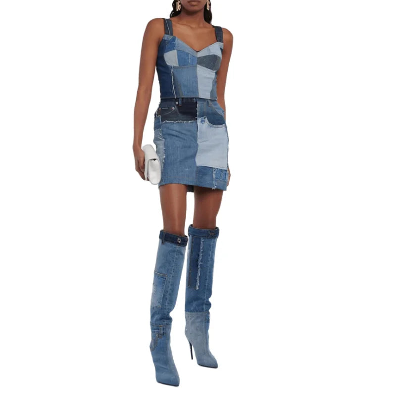 Luxe Denim High Heels