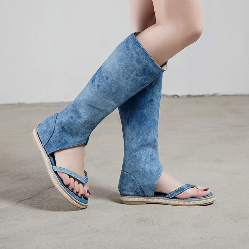 Olivia Denim Gladiator Sandals