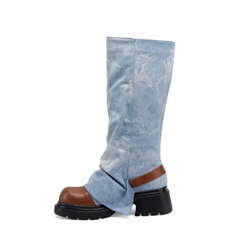 Brithany Chunky Denim Boots