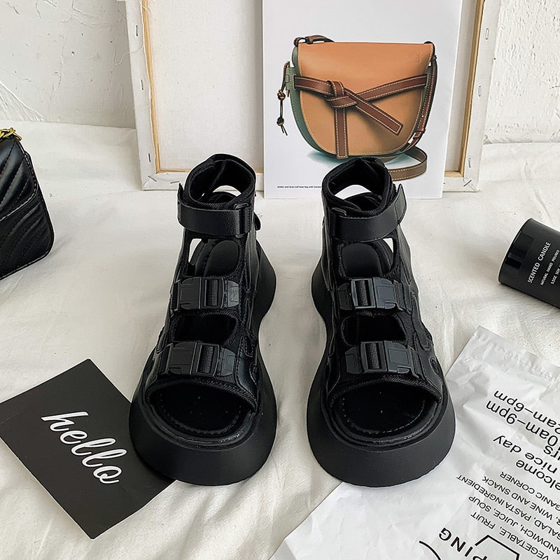 Sandy Buckle Platform Sandals