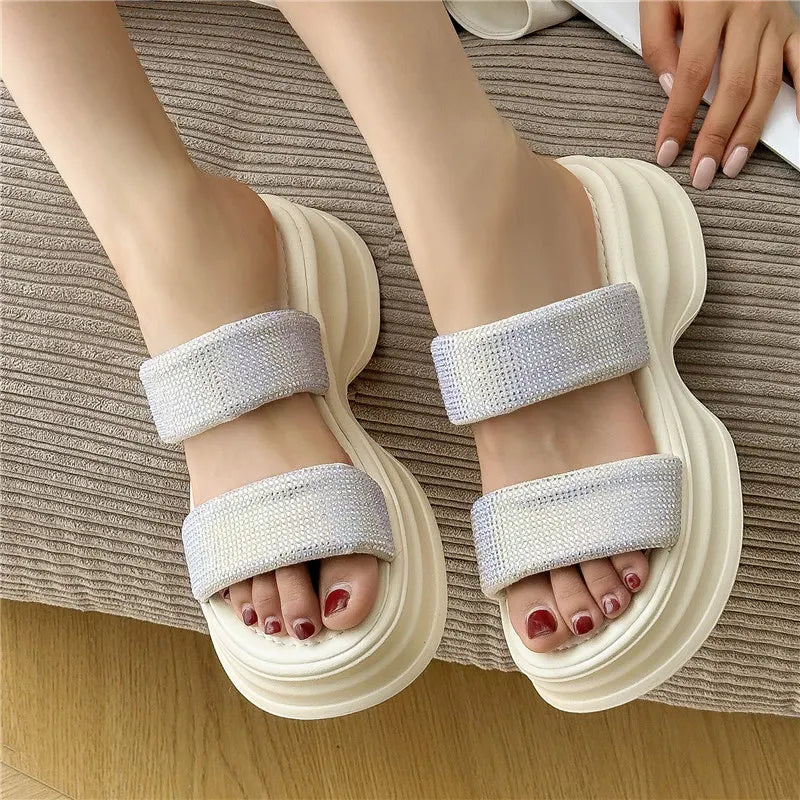 Serena Glit Platform Slippers