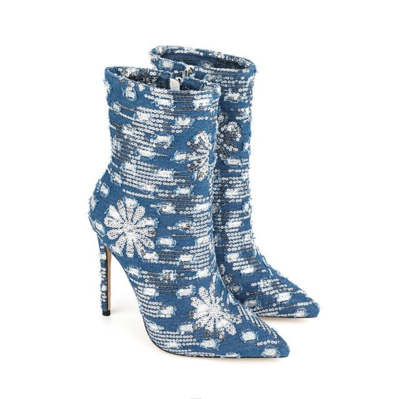 Luna Denim High Heels