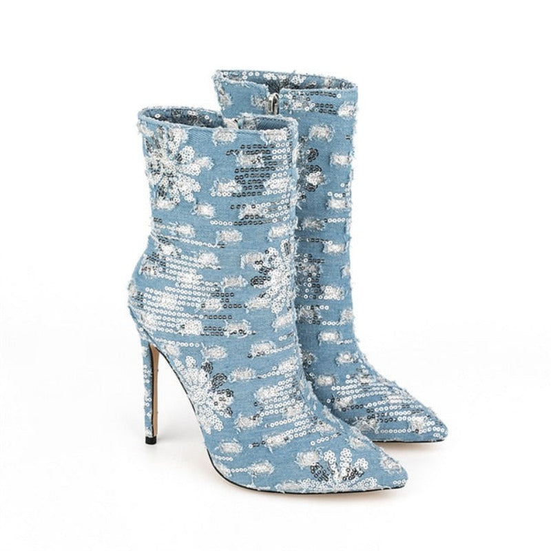 Luna Denim High Heels