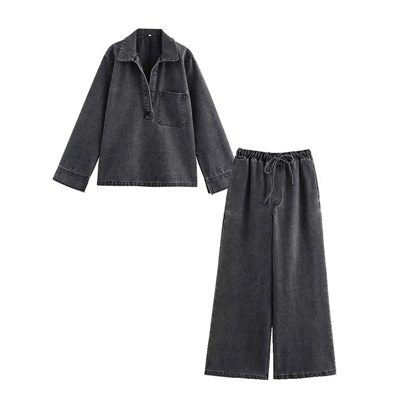 Golden Leaf Denim Set