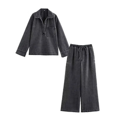Golden Leaf Denim Set