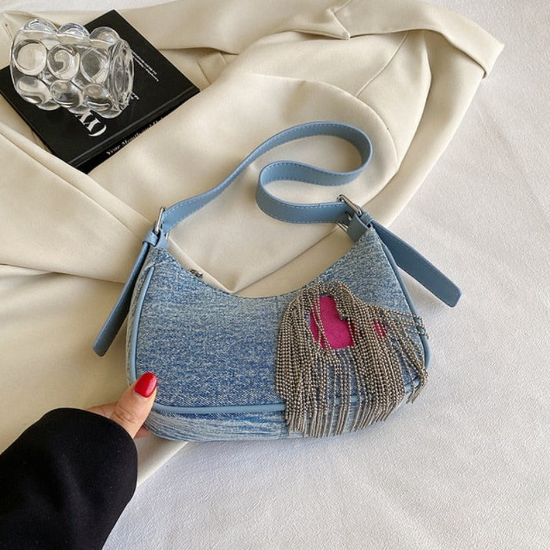Elegant Escape Denim Shoulder Bag